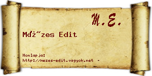 Mézes Edit névjegykártya