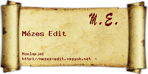 Mézes Edit névjegykártya