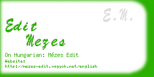 edit mezes business card